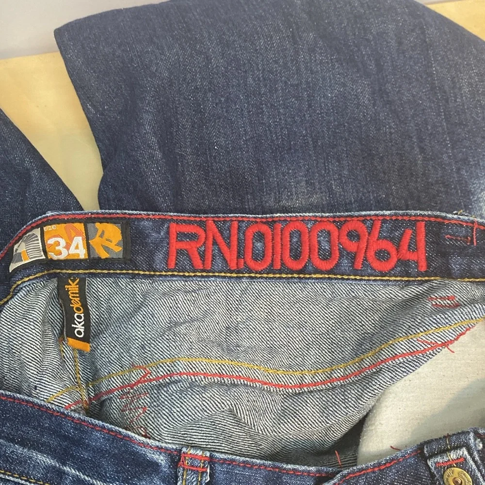 Baggy Akademiks Shorts • Native Warrior denim jorts 90s - 2000s jnco style - Picture 8 of 14